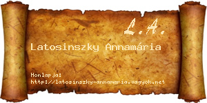 Latosinszky Annamária névjegykártya