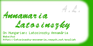 annamaria latosinszky business card